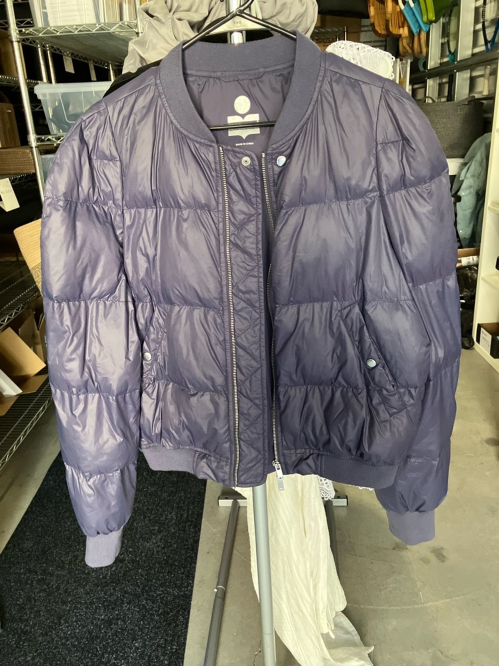 Isabel Marant Light Quilted Bomber Jacket in Deep Navy